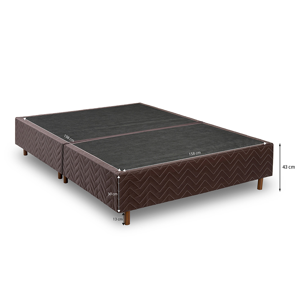Base para Cama Box Queen Sogno (43x158x198) Poliéster Café