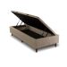 Base para Cama Box Solteiro Arcón com Baú (43x88x188) Poliéster Bege