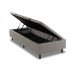 Base para Cama Box Solteiro Arcón com Baú (43x88x188) Poliéster Cinza