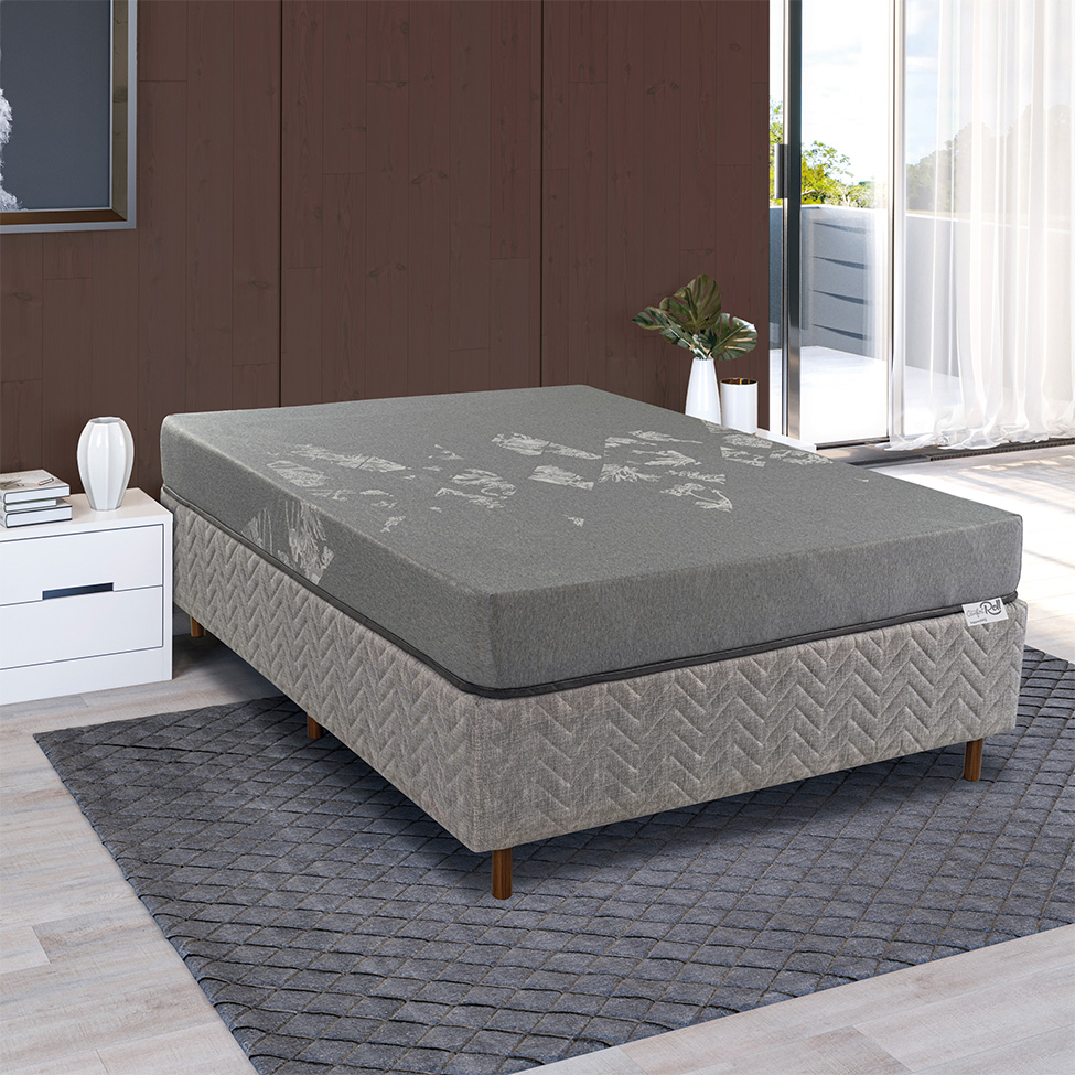 Colchão Casal Enrolado D28 Grey Comfort (19x138x188) Cinza