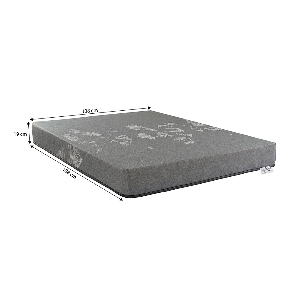 Colchão Casal Enrolado D28 Grey Comfort (19x138x188) Cinza