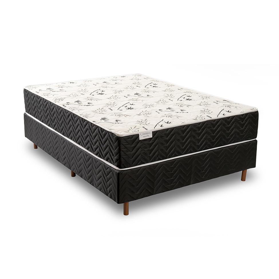 Colchão Casal Mola Ensacada Classic (26x138x188) Branco e Preto