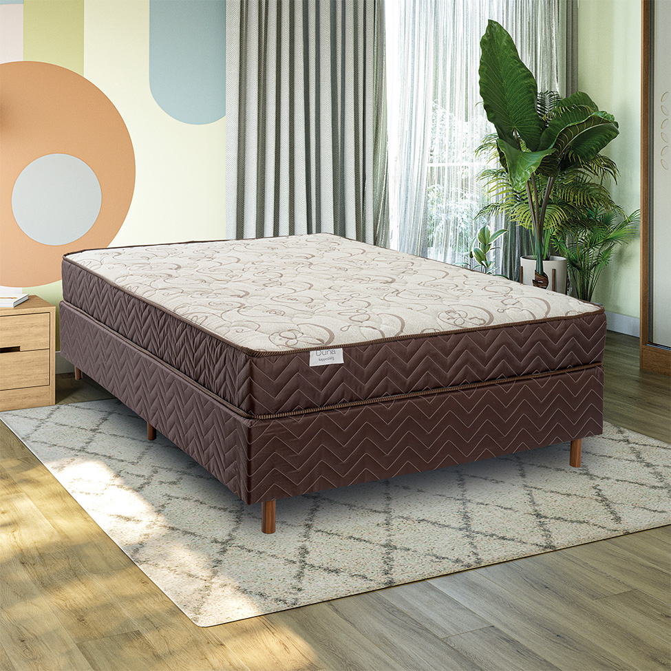 Colchão Casal Mola Ensacada Duna (20x138x188) Marrom e Bege