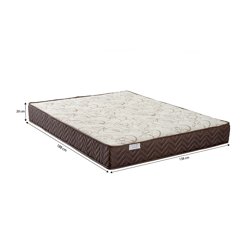 Colchão Casal Mola Ensacada Duna (20x138x188) Marrom e Bege