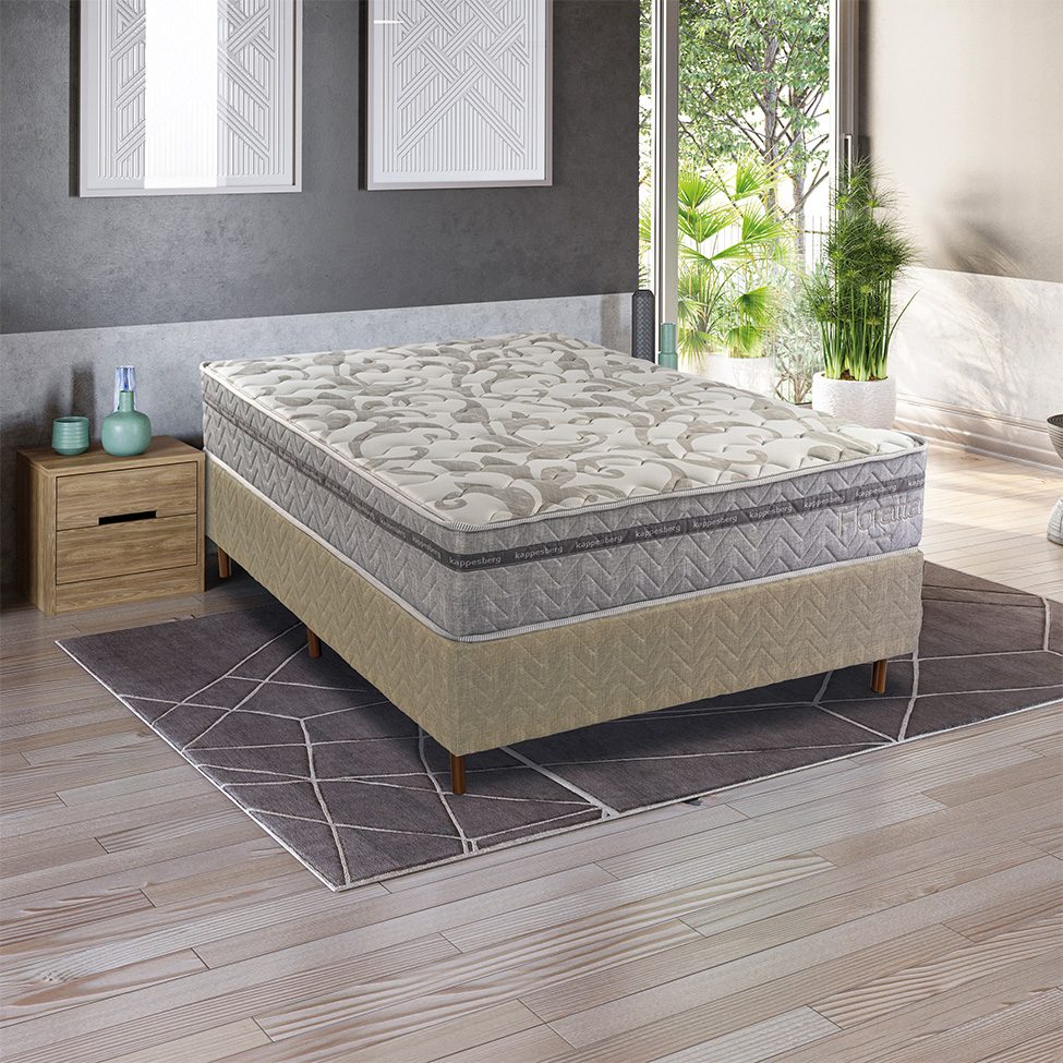 Colchão Casal Mola Ensacada Floratta (26x138x188) Cinza