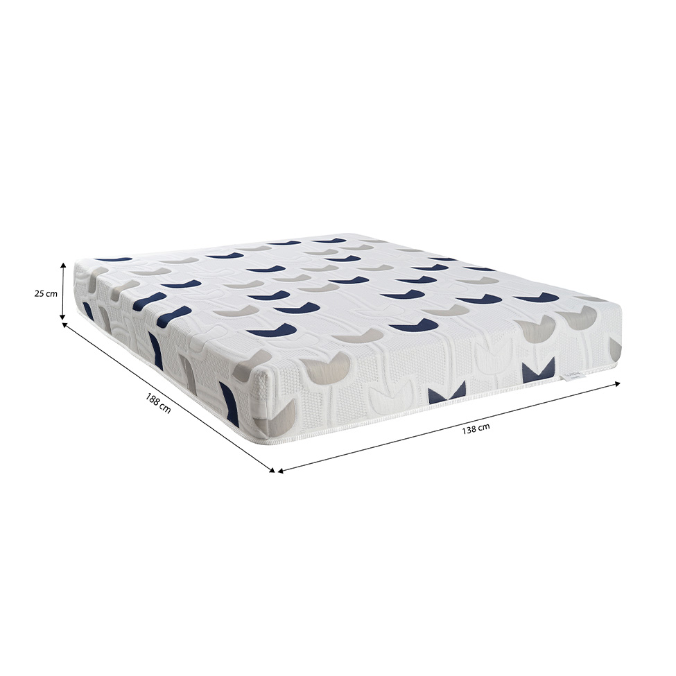 Colchão Casal Mola Ensacada Tulipa (25x138x188) Branco Estampado
