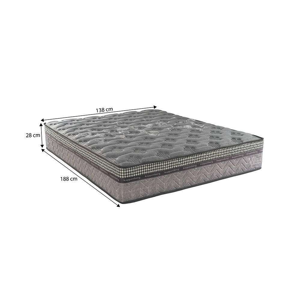 Colchão Casal Mola Ensacada Vita (28x138x188) Cinza