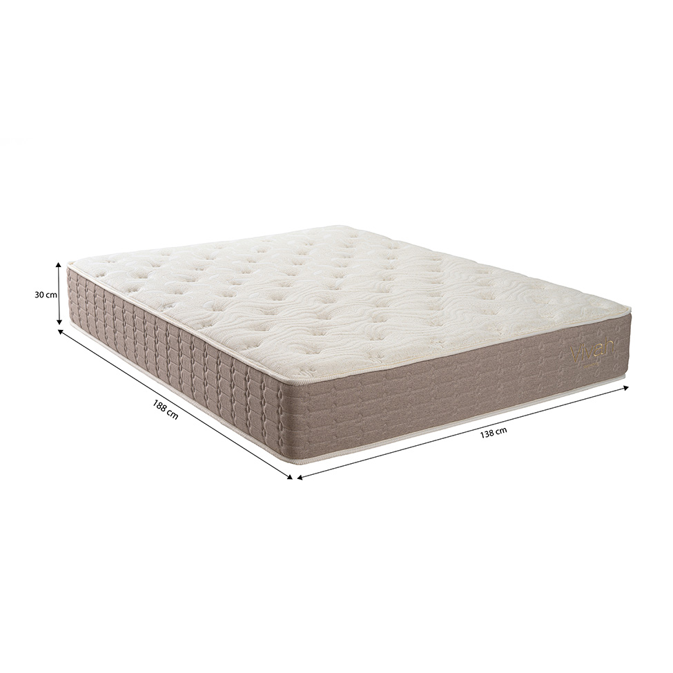 Colchão Casal Mola Ensacada Vivah (30x138x188) Bege