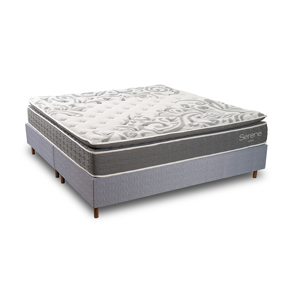 Colchão King Mola Ensacada Serene (32x193x203) Cinza e Branco