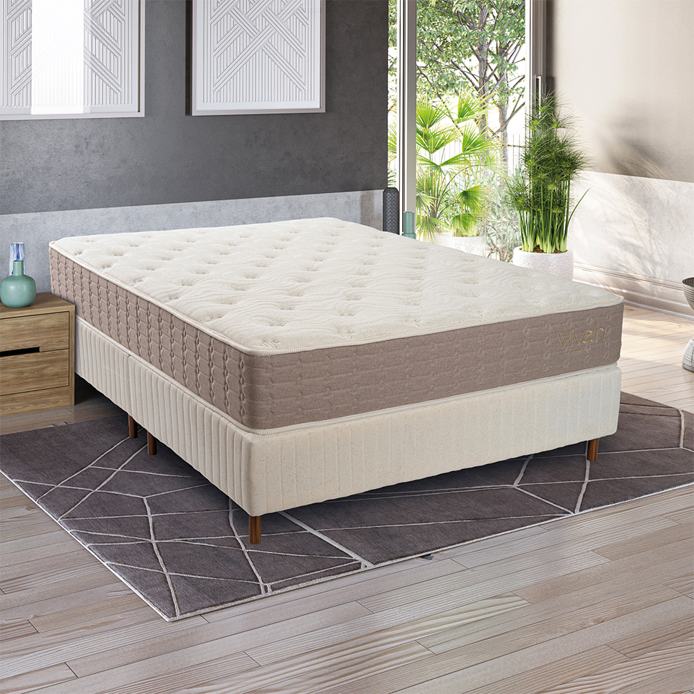 Colchão King Mola Ensacada Vivah (30x193x203) Bege