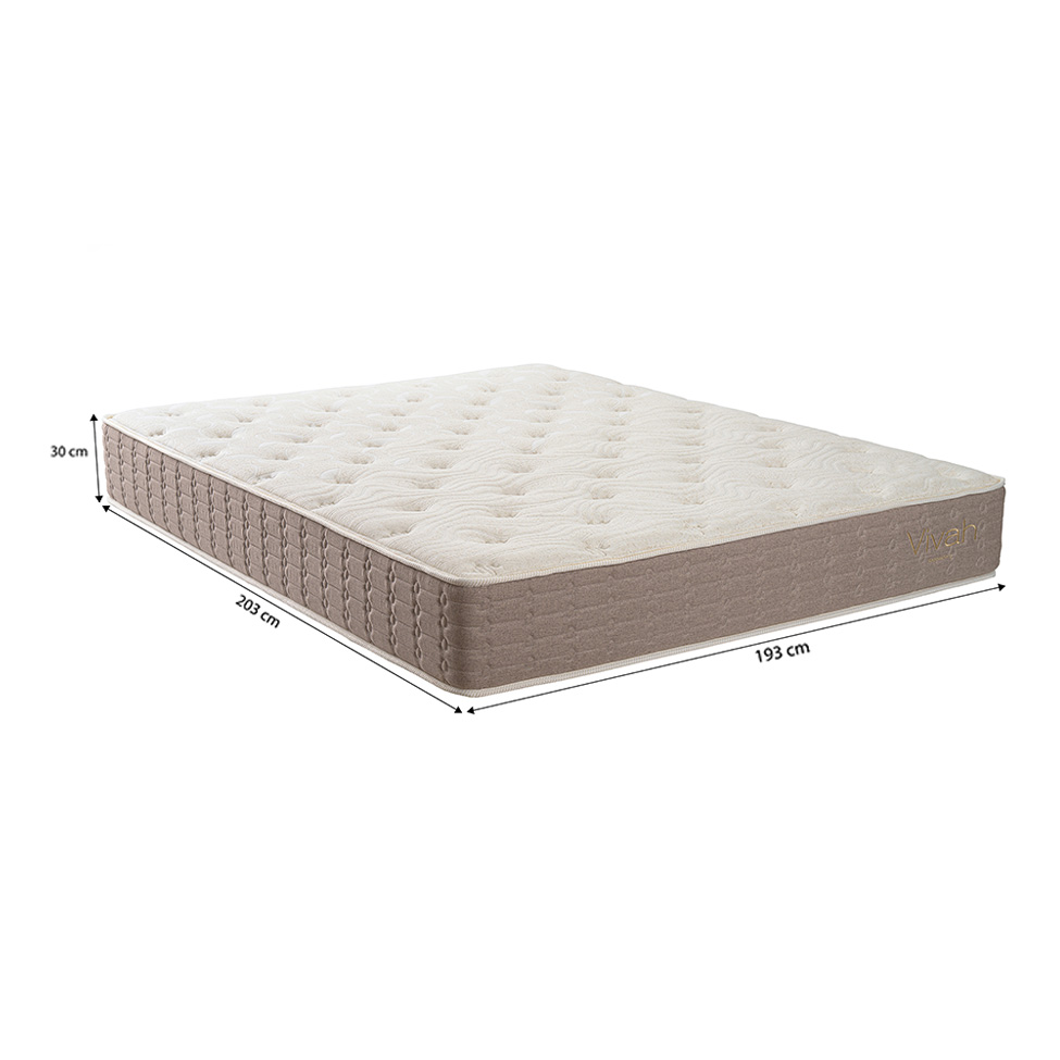 Colchão King Mola Ensacada Vivah (30x193x203) Bege