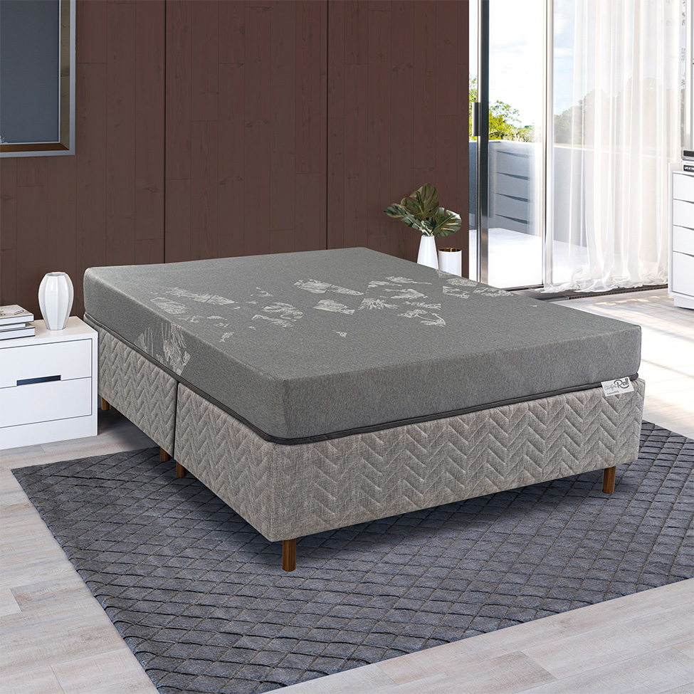 Colchão Queen Enrolado D28 Grey Comfort (19x158x198) Cinza