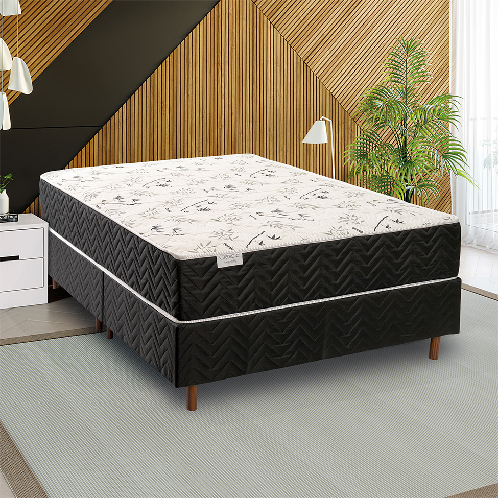 Colchão Queen Mola Ensacada Classic (26x158x198) Branco e Preto