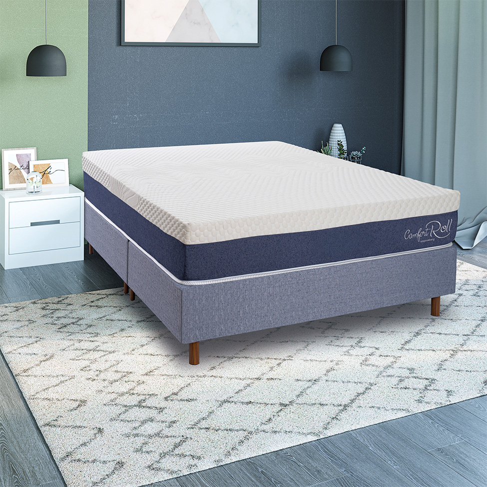 Colchão Queen Mola Ensacada Comfort Roll (28x158x198) Branco e Cinza