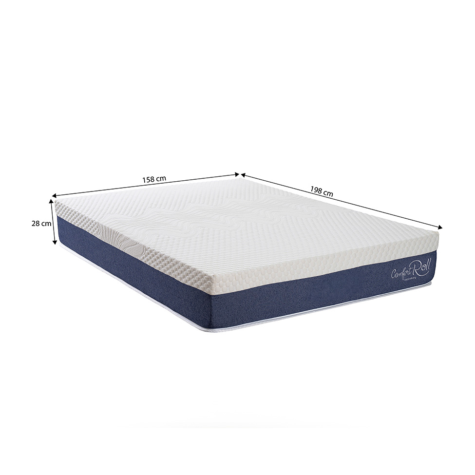Colchão Queen Mola Ensacada Comfort Roll (28x158x198) Branco e Cinza