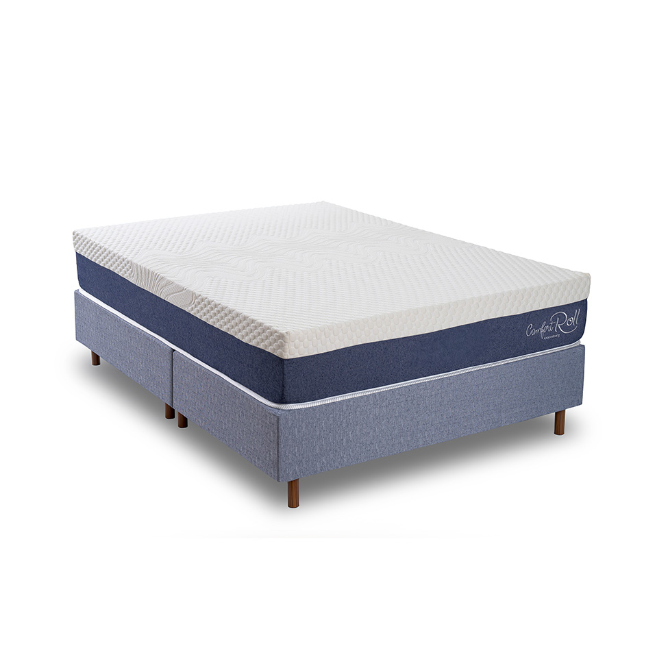 Colchão Queen Mola Ensacada Comfort Roll (28x158x198) Branco e Cinza