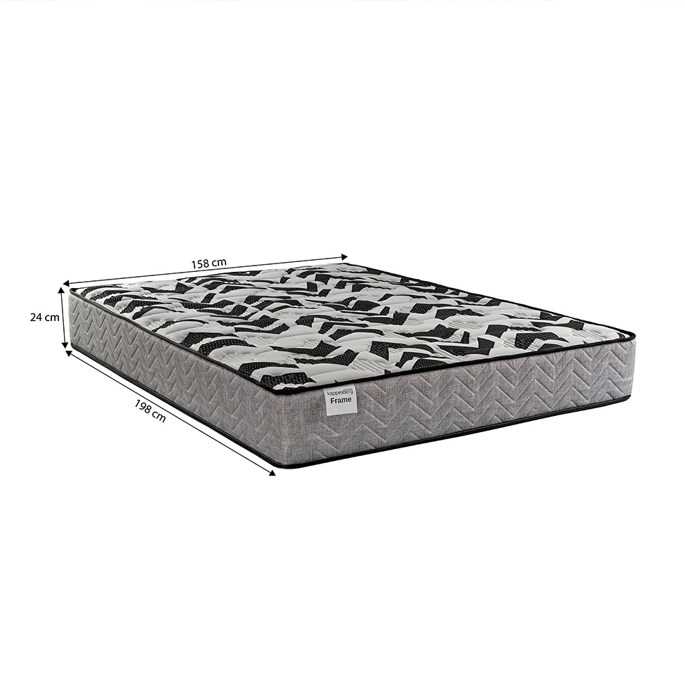 Colchão Queen Mola Ensacada Frame (24x158x198) Cinza e Preto