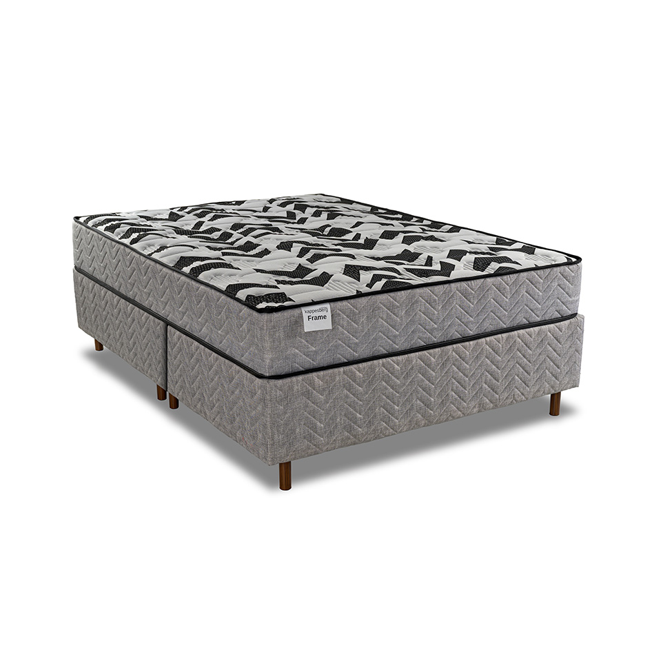 Colchão Queen Mola Ensacada Frame (24x158x198) Cinza e Preto
