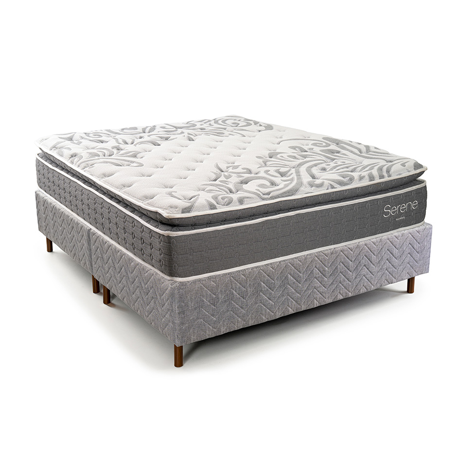 Colchão Queen Mola Ensacada Serene (32x158x198) Cinza e Branco