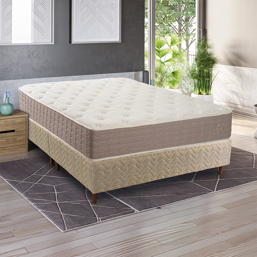 Colchão Queen Mola Ensacada Vivah (30x158x198) Bege