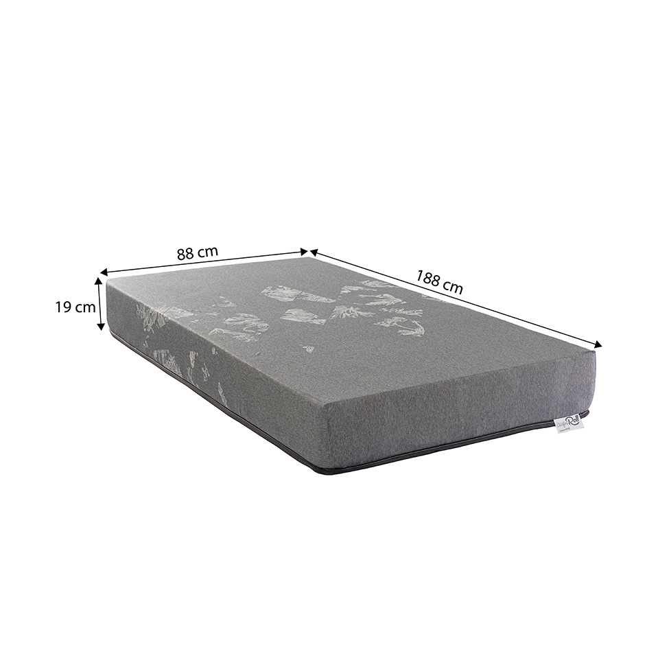 Colchão Solteiro Enrolado D28 Grey Comfort (19x88x188) Cinza