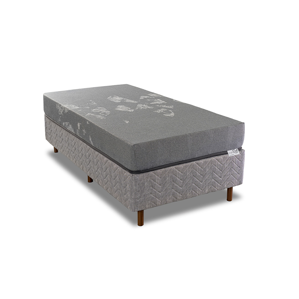 Colchão Solteiro Enrolado D28 Grey Comfort (19x88x188) Cinza