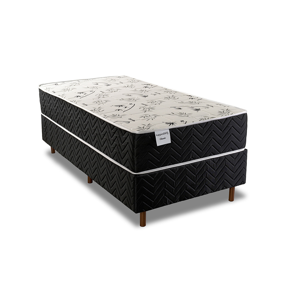Colchão Solteiro Mola Ensacada Classic (26x88x188) Branco e Preto