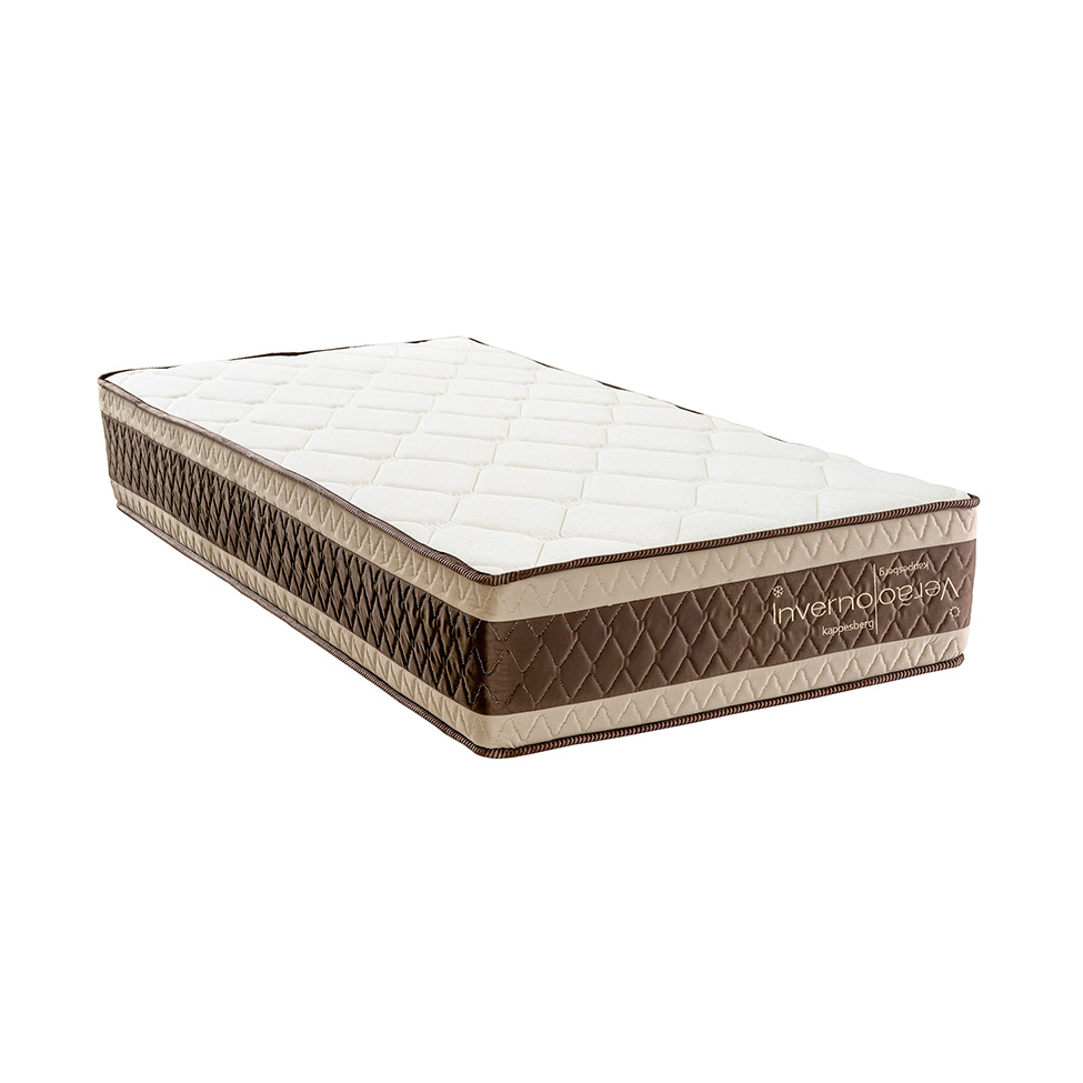Colchão Solteiro Mola Ensacada Inverno/Verão (31x88x188) Marrom e Bege