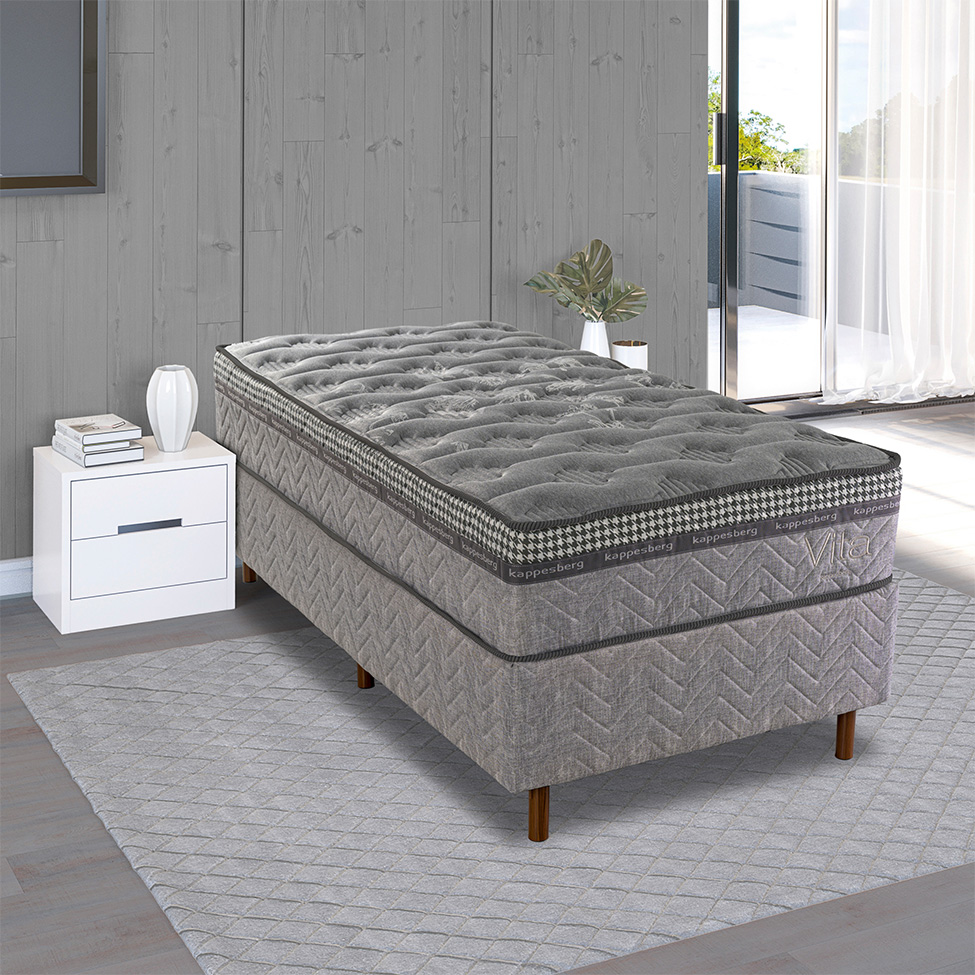 Colchão Solteiro Mola Ensacada Vita (28x88x188) Cinza