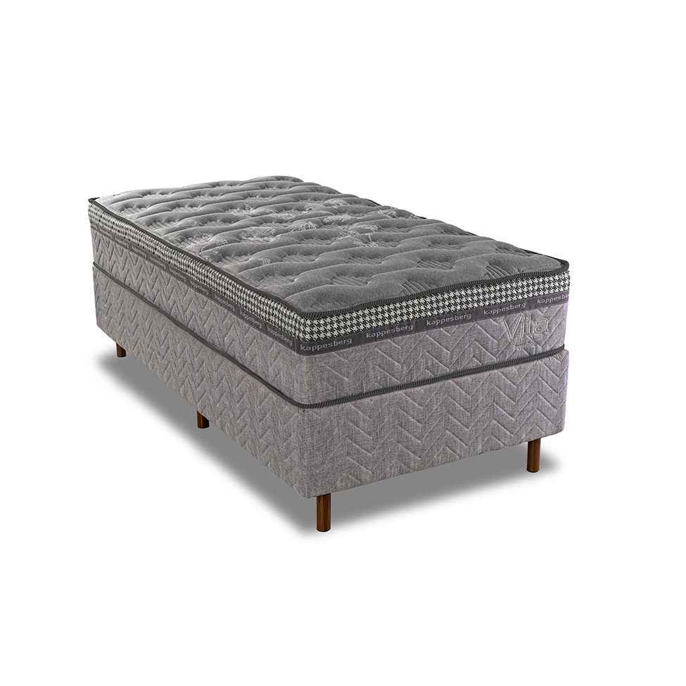 Colchão Solteiro Mola Ensacada Vita (28x88x188) Cinza