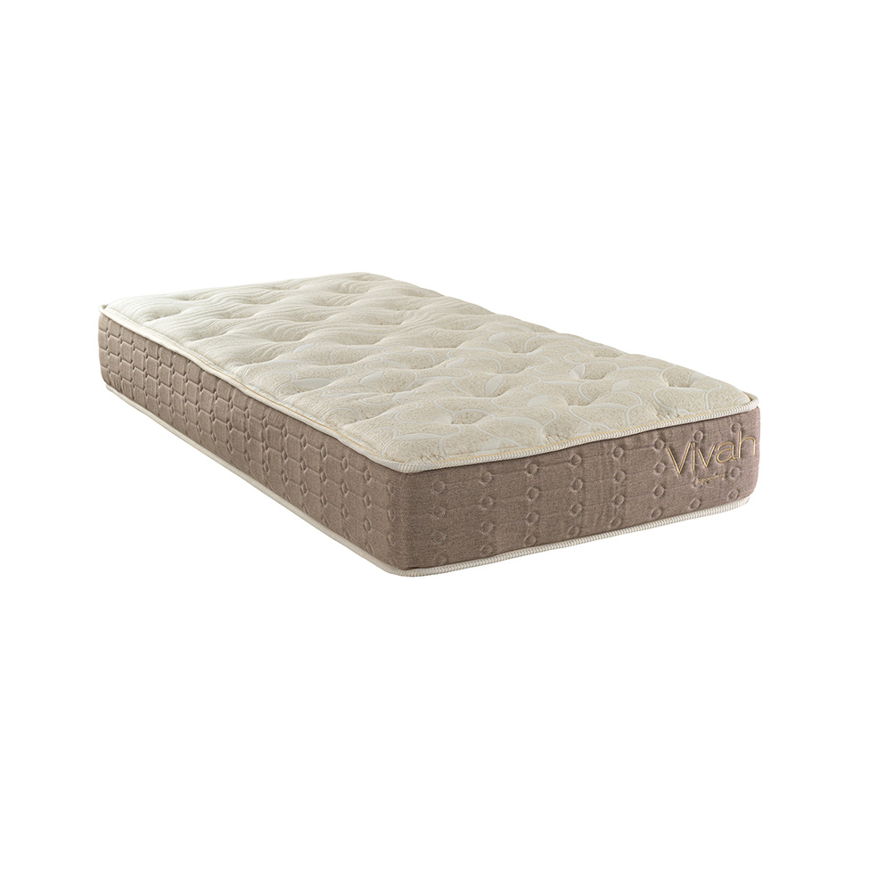Colchão Solteiro Mola Ensacada Vivah (30x88x188) Bege