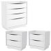Comoda 4 Gavetas 02 Mesas de Cabeceira 2G M26061 Branco Kappesberg