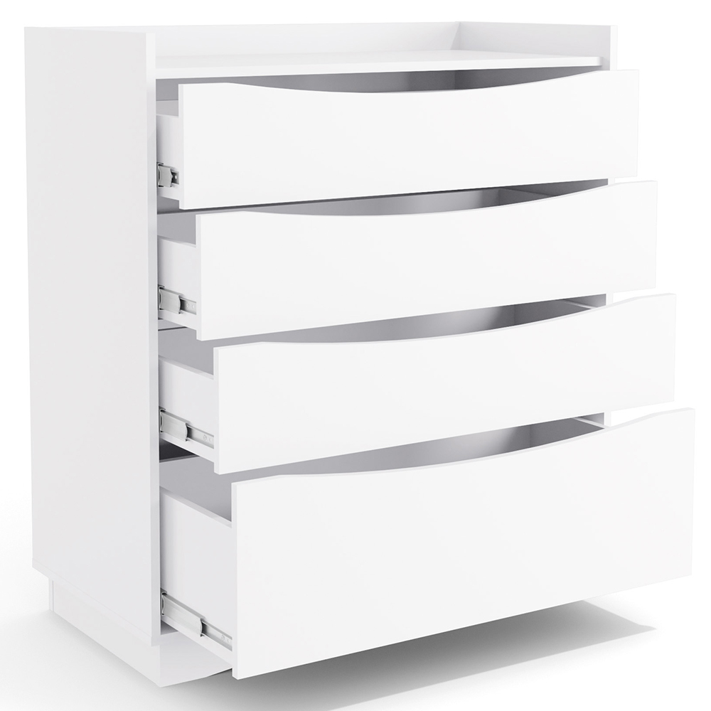 Comoda 4 Gavetas 02 Mesas de Cabeceira 2G M26061 Branco Kappesberg