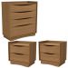Comoda 4 Gavetas 02 Mesas de Cabeceira 2G M26061 Canela Kappesberg