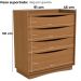Comoda 4 Gavetas 02 Mesas de Cabeceira 2G M26061 Canela Kappesberg