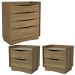 Comoda 4 Gavetas 02 Mesas de Cabeceira 2G M26061 Nogueira Kappesberg