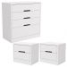 Comoda 4 Gavetas 02 Mesas de Cabeceira 2G S82224 Branco Kappesberg