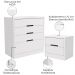 Comoda 4 Gavetas 02 Mesas de Cabeceira 2G S82224 Branco Kappesberg