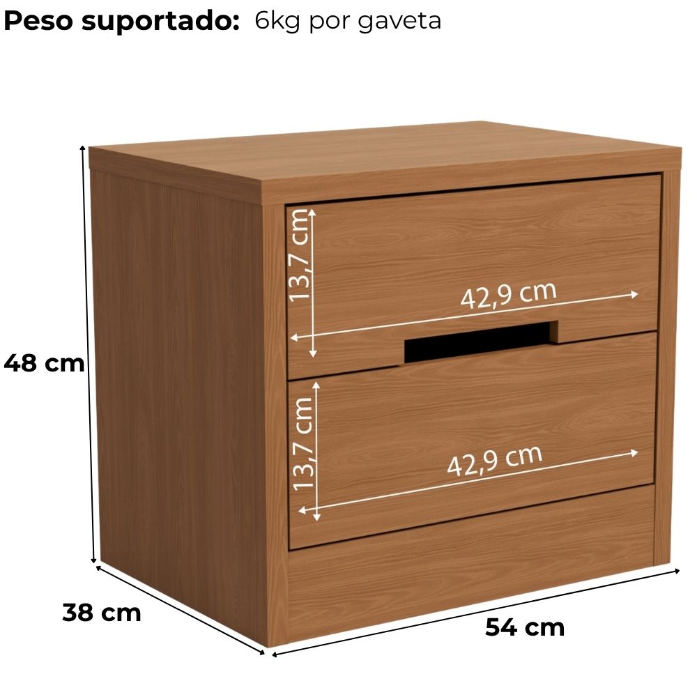 Comoda 4 Gavetas 02 Mesas de Cabeceira 2G S82224 Canela Kappesberg