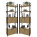 Conjunto 02 Estantes Alta 04 Portas 200x72cm Industrial Crome LI018 Freijo Preto Kappesberg