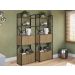 Conjunto 02 Estantes Alta 04 Portas 200x72cm Industrial Crome LI018 Freijo Preto Kappesberg