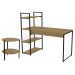 Conjunto Escritorio Mesa Escrivaninha E Mesa Lateral Industrial Crome 18 Freijo Preto kappesberg