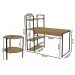 Conjunto Escritorio Mesa Escrivaninha E Mesa Lateral Industrial Crome 18 Freijo Preto kappesberg