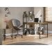 Conjunto Escritorio Mesa Escrivaninha E Mesa Lateral Industrial Crome 18 Freijo Preto kappesberg