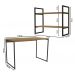 Conjunto Escritorio Mesa e Nicho Industrial Crome 02 Freijo Preto kappesberg