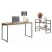 Conjunto Escritorio Mesa e Nicho Industrial Crome 03 Freijo Preto kappesberg