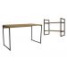 Conjunto Escritorio Mesa e Nicho Industrial Crome 03 Freijo Preto kappesberg