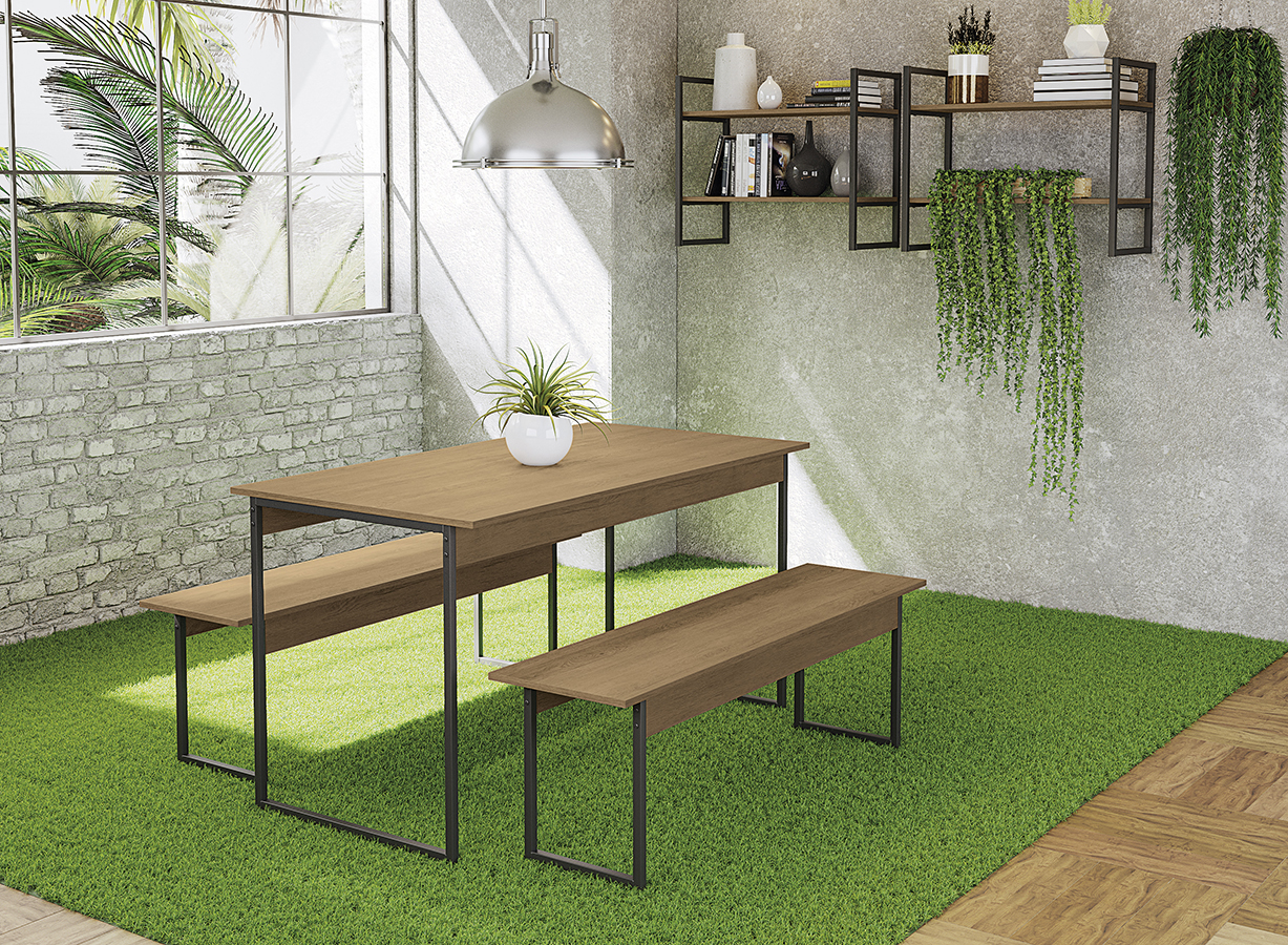 Conjunto Para Area Gourmet 03 Pecas Industrial Crome 24 Freijo Preto Kappesberg