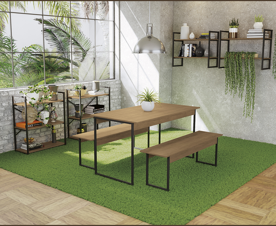 Conjunto Para Area Gourmet 05 Pecas Industrial Crome 25 Freijo Preto Kappesberg
