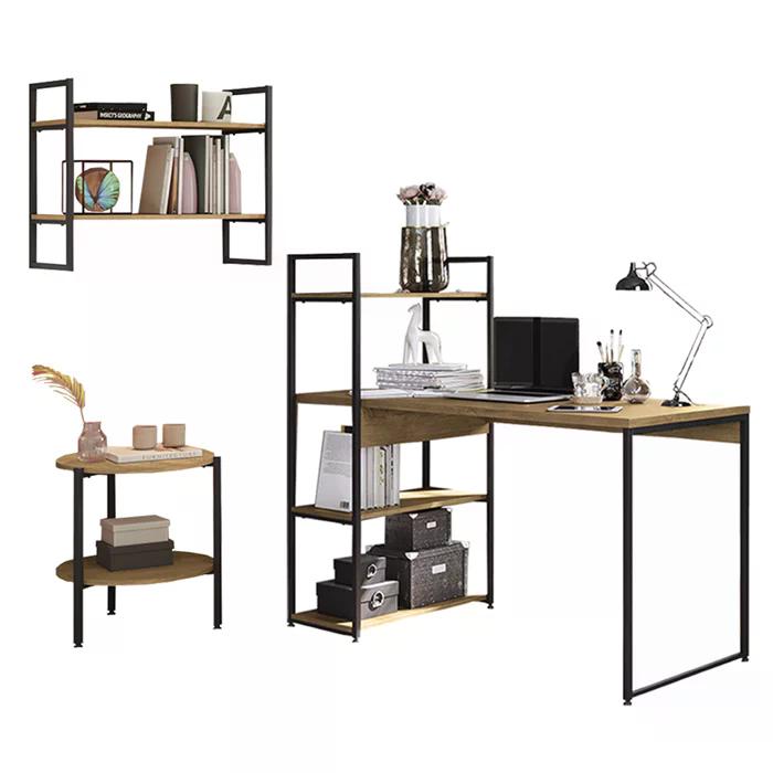 Conjunto Para Quarto 03 Peças Industrial Crome 23 Freijo Preto Kappesberg